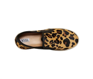 Myra - Women's Leather Leopard Hair On Hide Slip On Sneakers