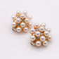 Pearly Floral Elegance Clip-On Earrings