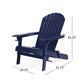 Zenithia Outdoor Foldable Adirondack Chair with 2 Cup Holders, Blue