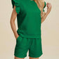 Double Take - Ruffle Sleeve Top And Short Set