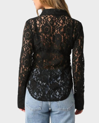 Olivaceous - Lace Button Up Top