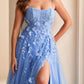 Ellie Wilde - Lace Appliques Tulle A-line Gown