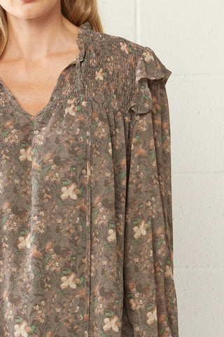 Entro - Ruffle & Floral Blouse