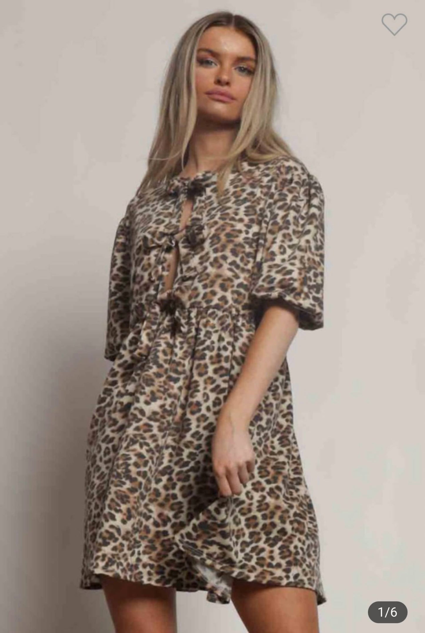 Blue Buttercup - Leopard Bow Dress