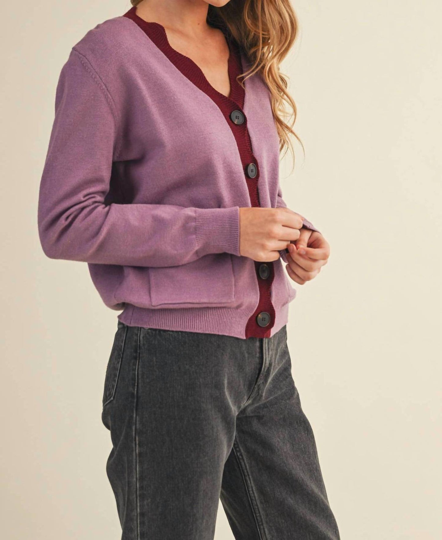&Merci - Scalloped Sweater Cardigan