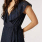 Apricot - Clouds Ruffle Faux Wrap Midi Dress