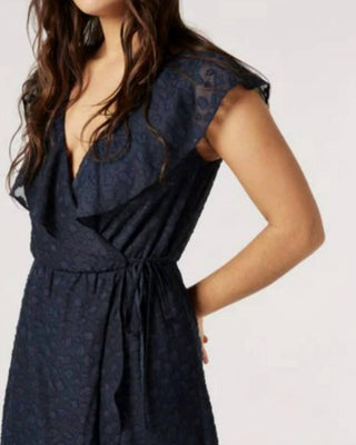 Apricot - Clouds Ruffle Faux Wrap Midi Dress