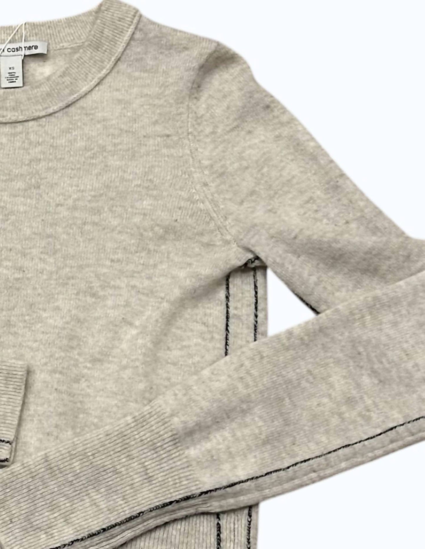 Autumn Cashmere - Women's Crew With Contrast Side Detail Sweater
