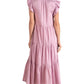 Elan - Ruffle Sleeves Maxi Dress