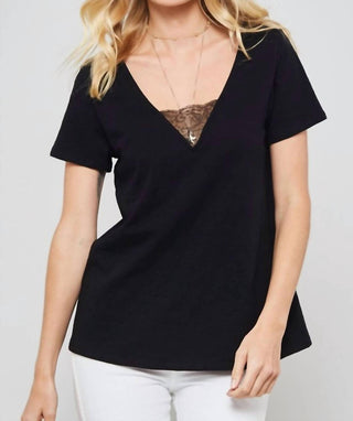 Promesa - Lace-Trimmed Burnout V-Back Tee