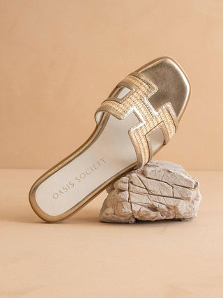 Oasis Society - Women Nina H Cutout Raffia Slide