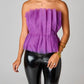 Buddylove - Giselle Iris Pleated Tulle Strapless Crop Top