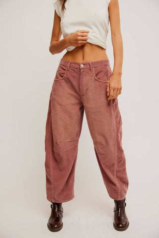 Free People - Good Luck Mid-rise Cord Barrel Jeans