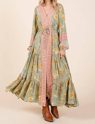 Mittoshop - Boho Floral Maxi Dress