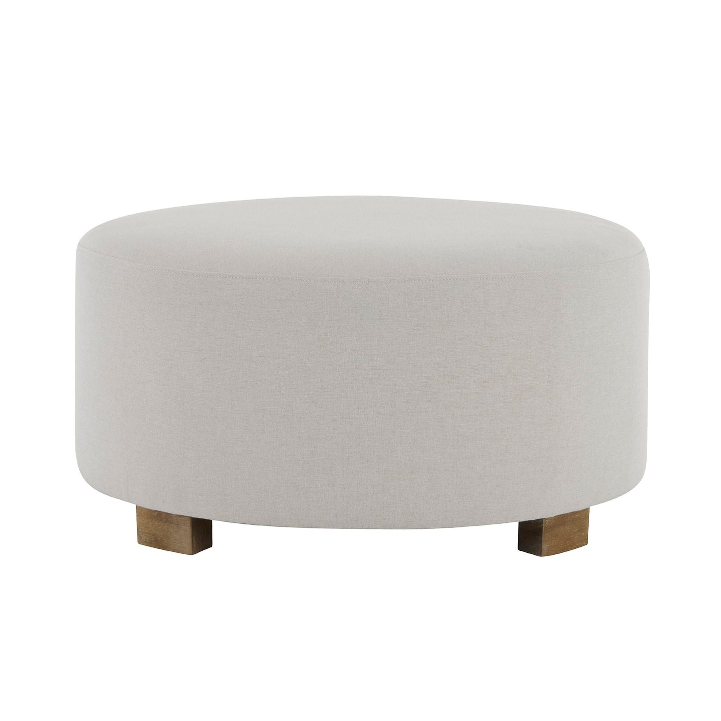Round Ottoman, Minimalist Footstool - White