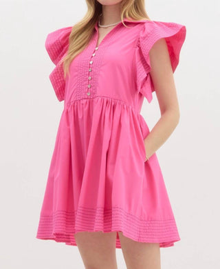 Entro - Embrace Today Flutter Sleeve Dress