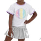 Azarhia - Girls Glitter Pastel Rainbow Smiley Ringer Boxy Tee