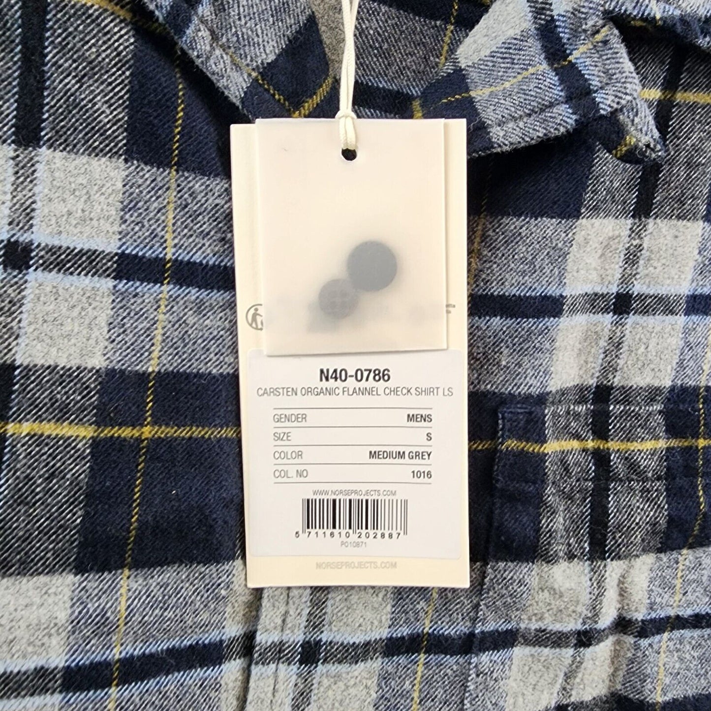 Norse Projects Carsten Flannel Check Shirt Gray