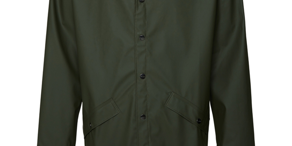 Rains Men's Lightweight Hooded Rain Jacket Green Size Medium