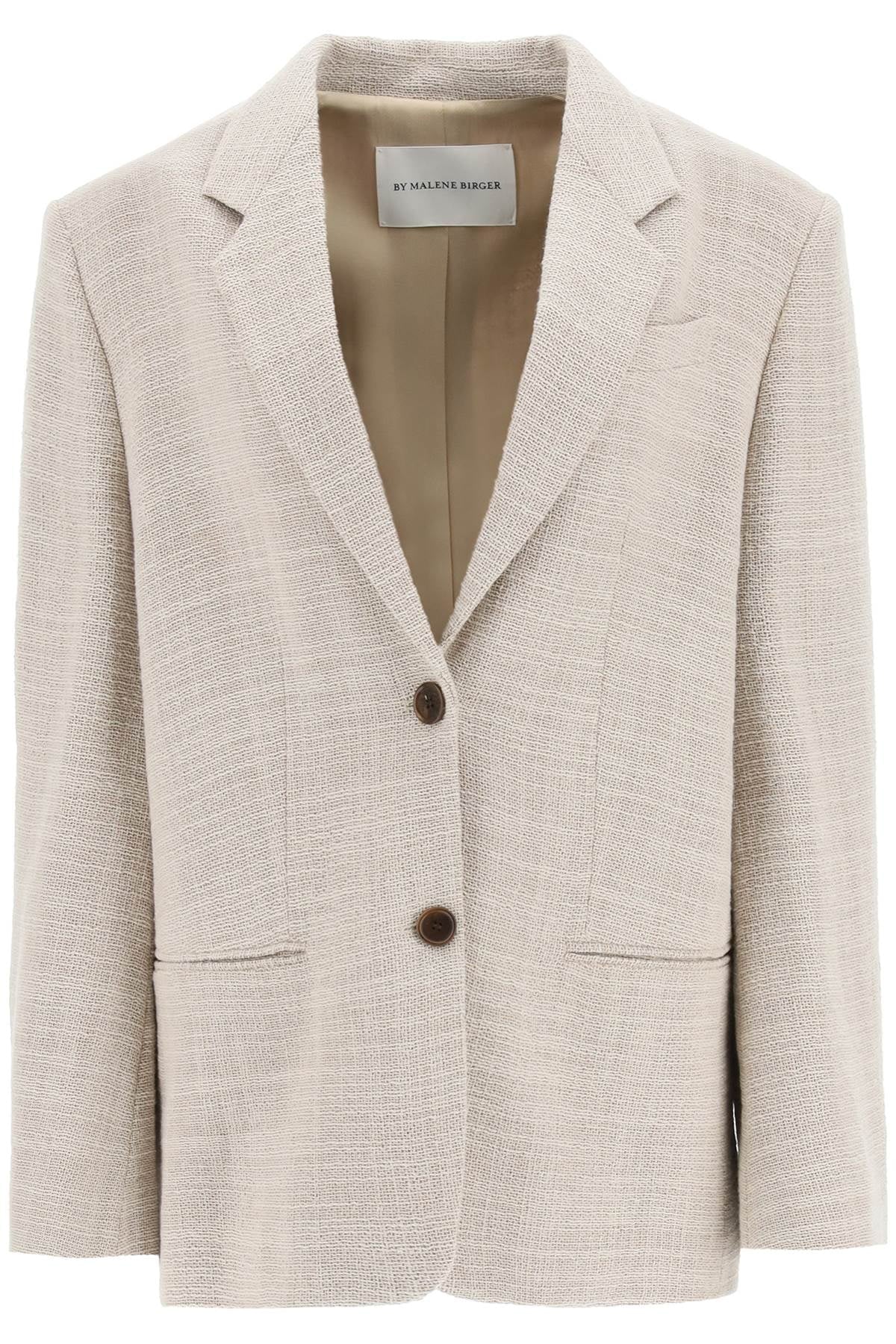 BY MALENE BIRGER Women's Rosettan Textured Cotton Blend Blazer in Nature Size 10