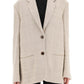 BY MALENE BIRGER Women's Rosettan Textured Cotton Blend Blazer in Nature Size 10