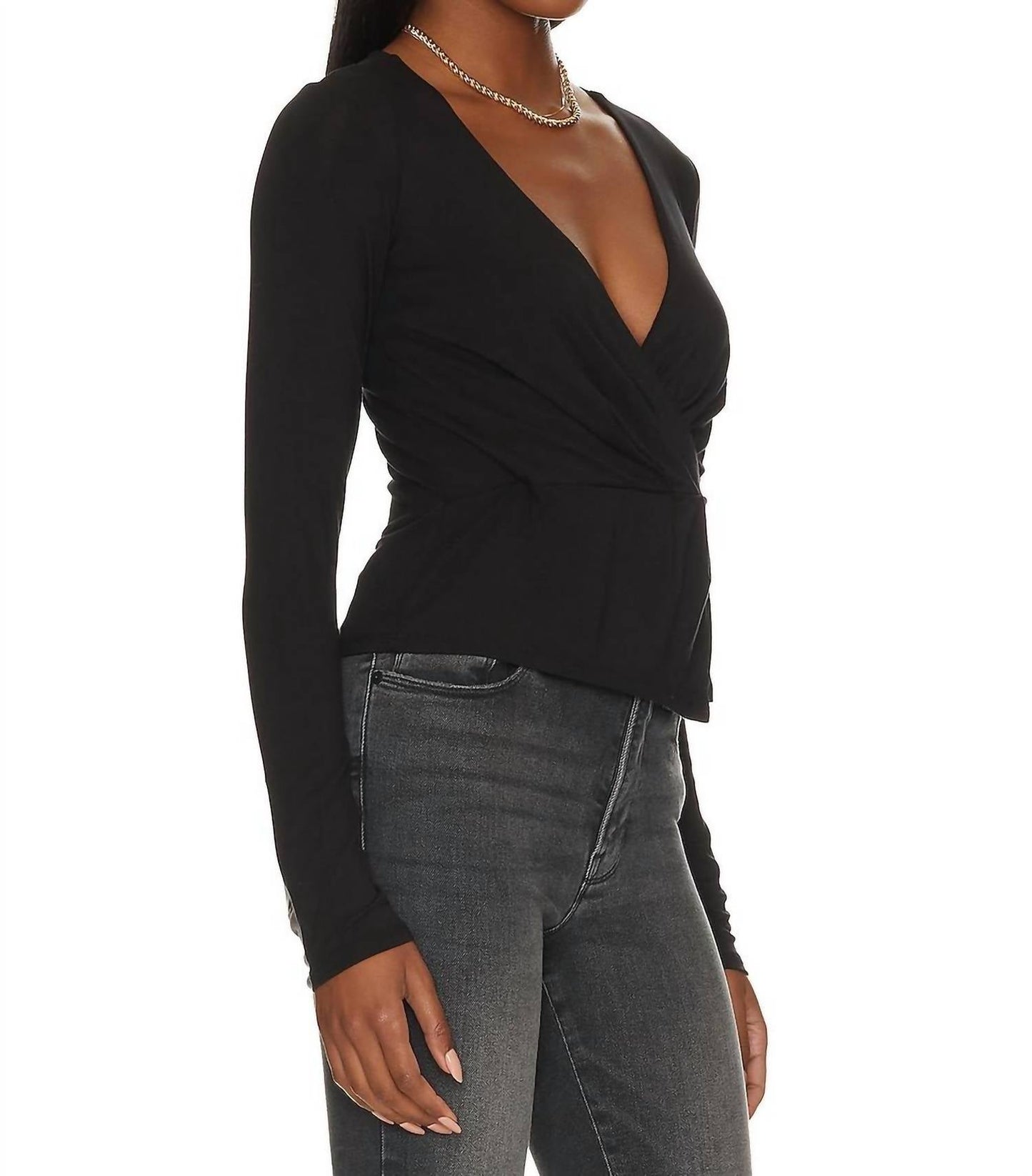 Good American - GOOD TOUCH WRAP TOP