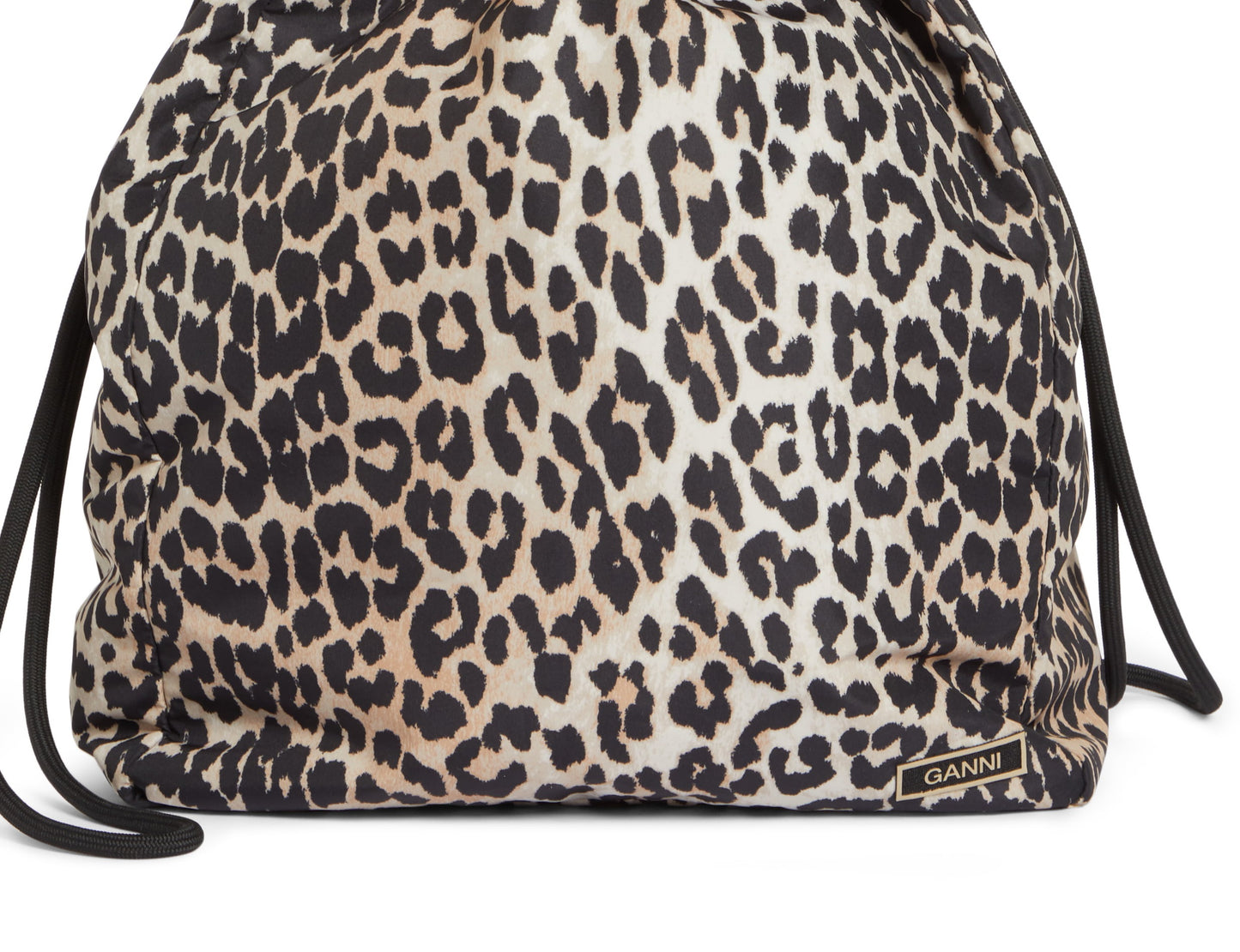 Ganni Women's Recycled Polyester Drawstring Bag Brown Size Regular