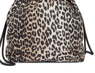 Ganni Women's Recycled Polyester Drawstring Bag Brown Size Regular