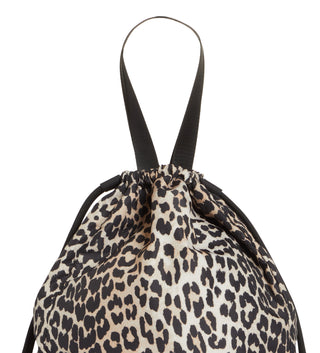 Ganni Women's Recycled Polyester Drawstring Bag Brown Size Regular