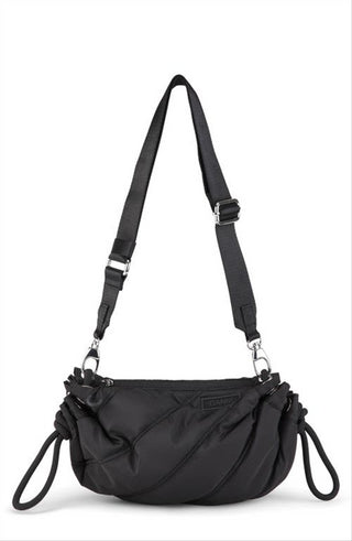 Ganni Small Quilted Recycled Polyester Duffle Bag Black