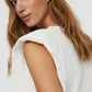 VERO MODA Women's Shoulder Pad Top White Size Medium
