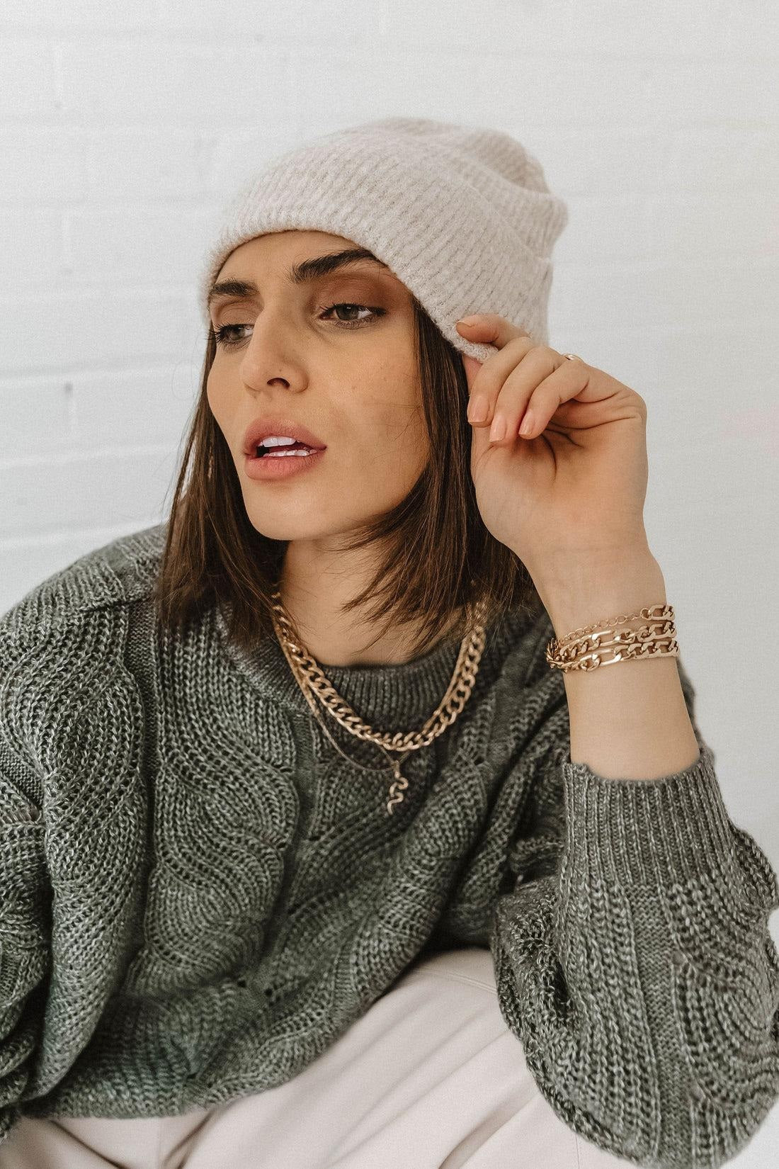 VERO MODA Women's Zooey Ribbed Beanie Green One Size