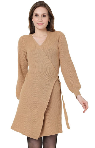 VERO MODA Women's Alexandria Knitted Dress Brown Size Medium