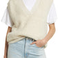 VERO MODA Women's Lucia Sweater Vest Beige Size Medium
