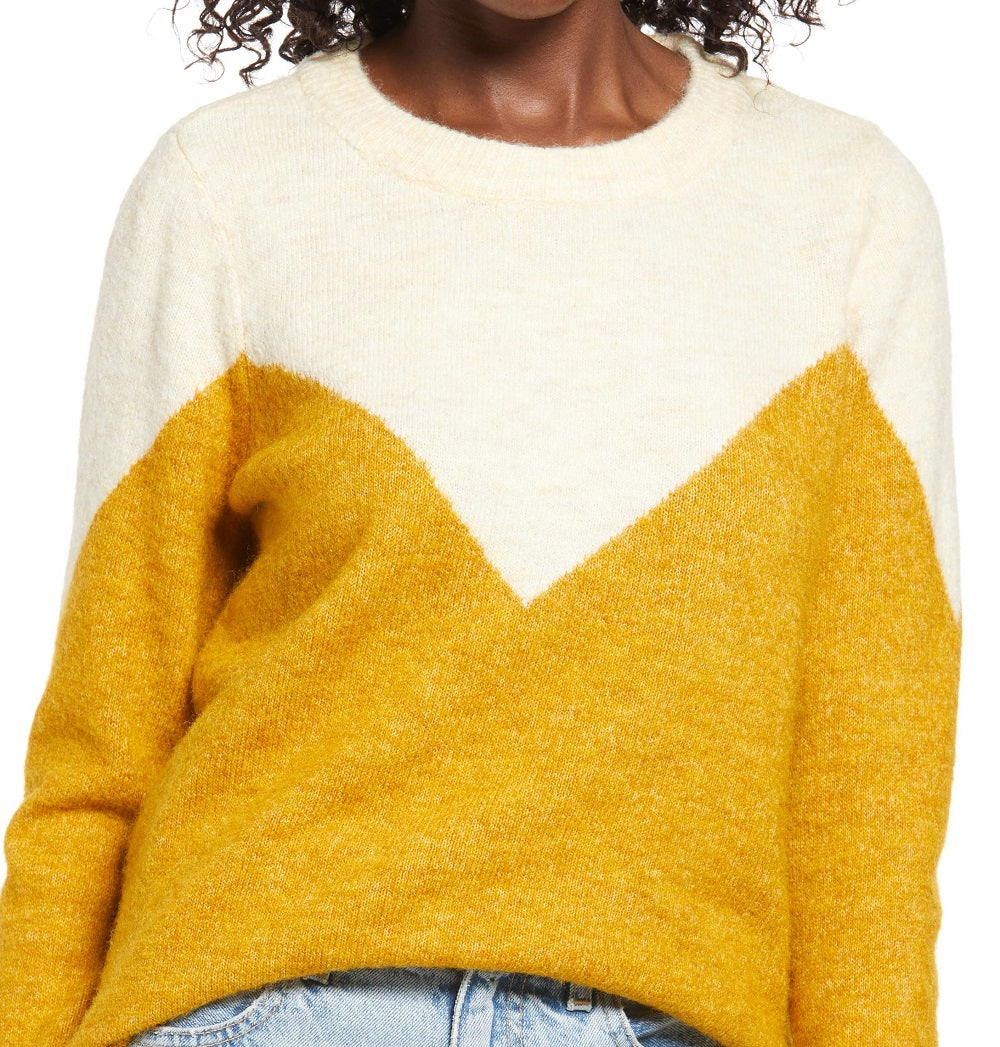 Anns Cottage Women's Plaza Block Jumper Yellow Size Medium