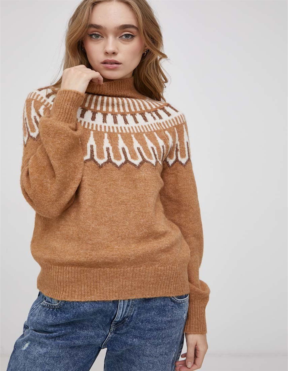 VERO MODA Women's Amora Sweater Brown