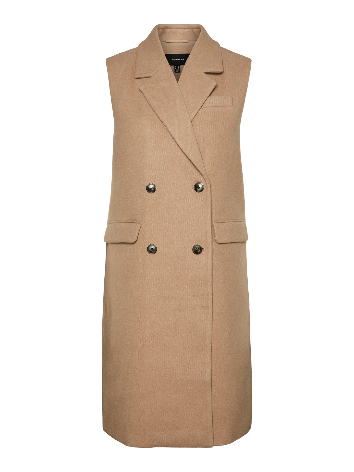 VERO MODA Women's Athena Long Waistcoat Brown Size X-Large