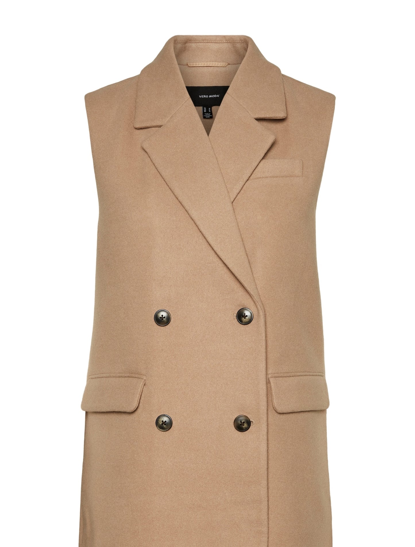VERO MODA Women's Athena Long Waistcoat Brown Size X-Large