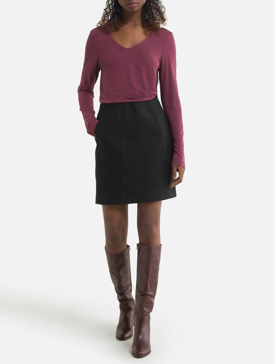 VERO MODA Women's Recycled Straight Mini Skirt Black
