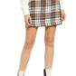 VERO MODA Women's Plaid Miniskirt Brown Size Small