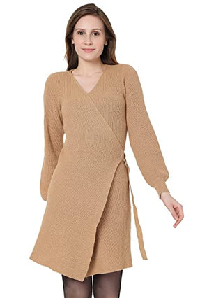 VERO MODA Women's Alexandria Knitted Dress Brown Size Small