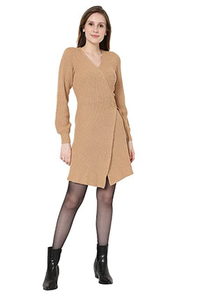 VERO MODA Women's Alexandria Knitted Dress Brown Size Large