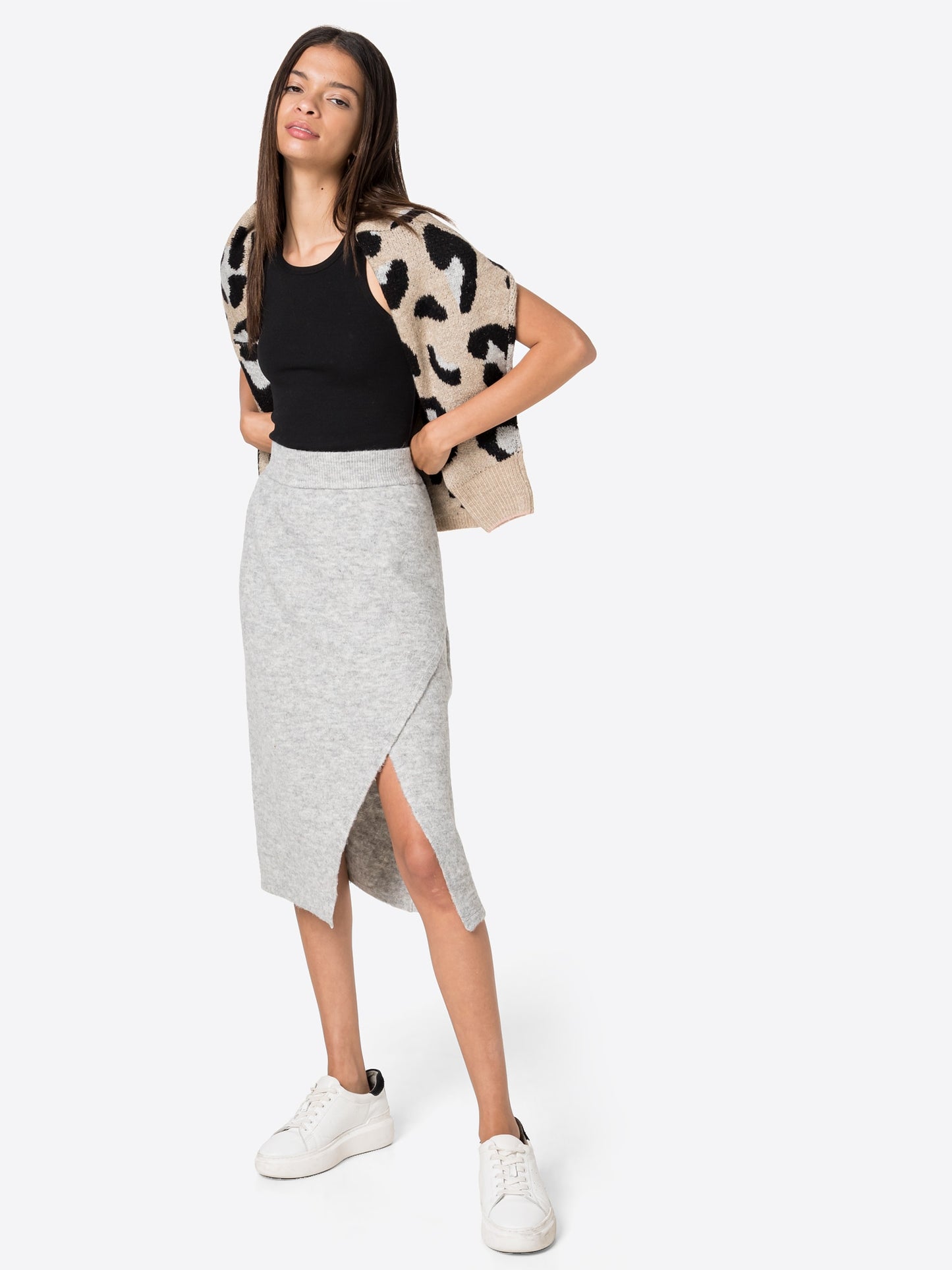 VERO MODA Women's Gennady Pencil Skirt Gray