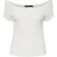 VERO MODA Women's Gabriella Ribbed Top White Size Large