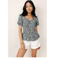 VERO MODA Women's Gillie Peplum Blouse Gray Size Medium
