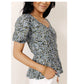VERO MODA Women's Gillie Peplum Blouse Gray Size Medium