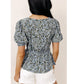 VERO MODA Women's Gillie Peplum Blouse Gray Size Medium
