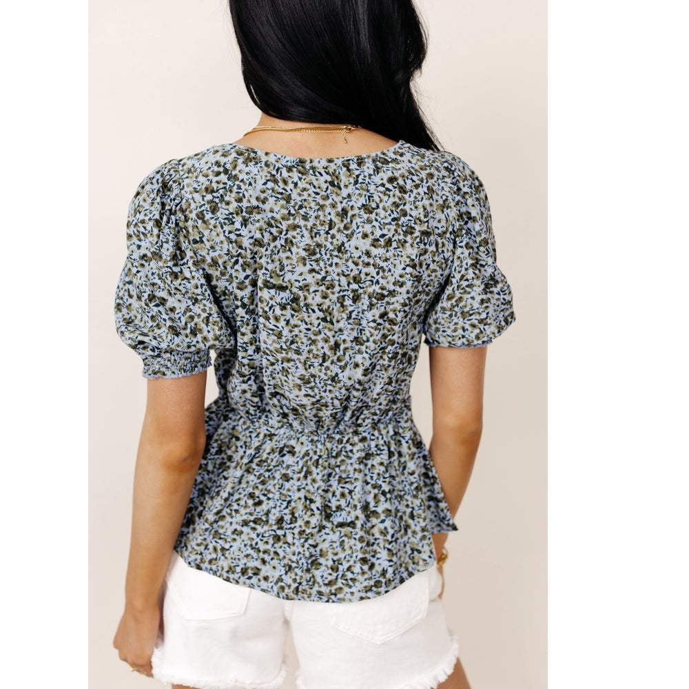 VERO MODA Women's Gillie Peplum Blouse Gray Size Medium