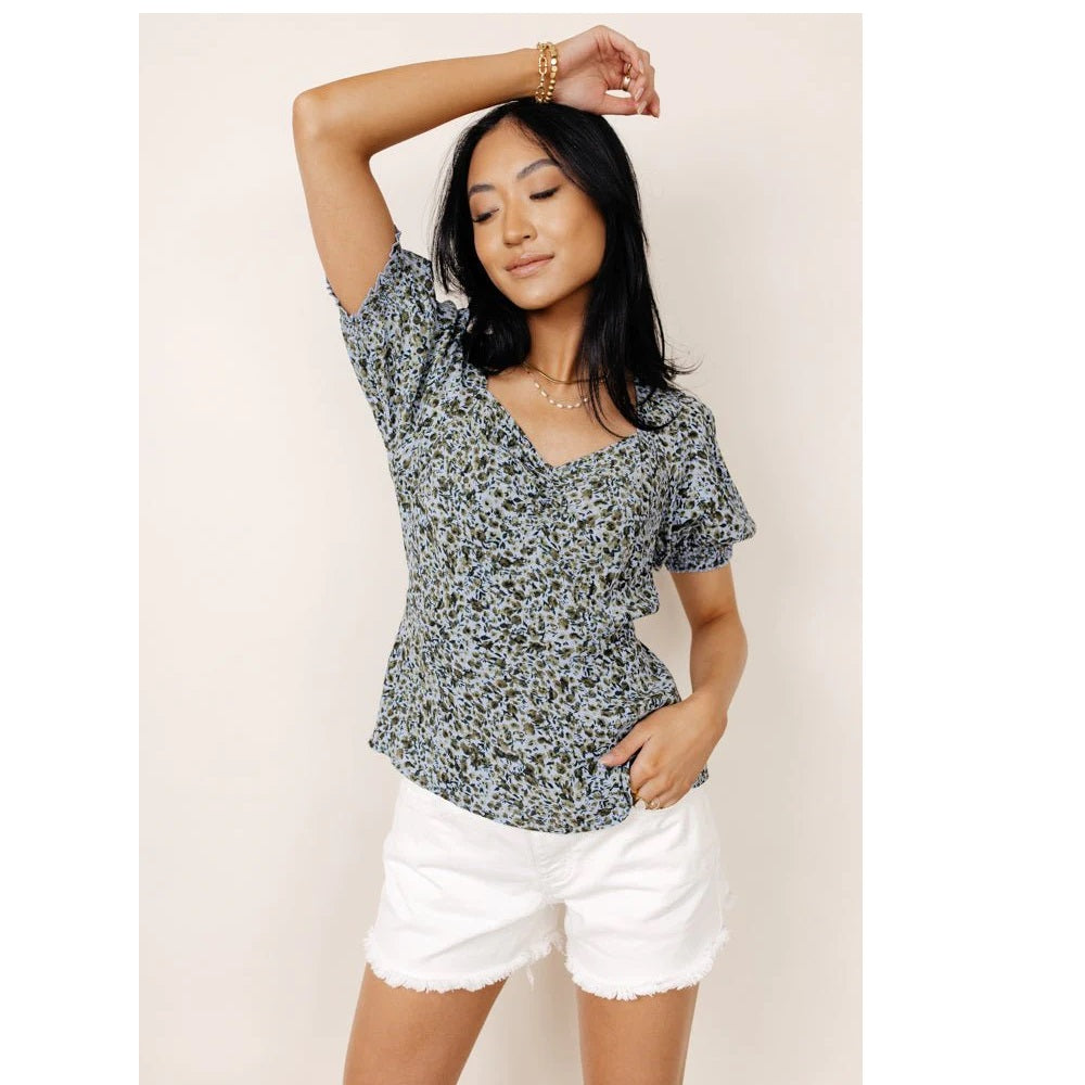 VERO MODA Women's Gillie Peplum Blouse Gray Size Medium