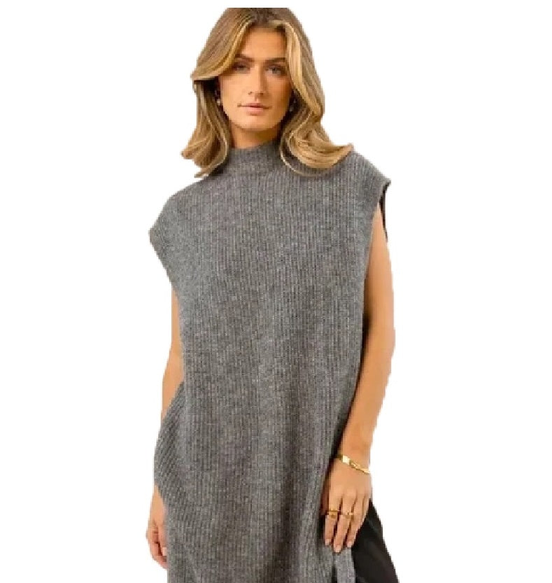 VERO MODA Women's Devi Long Vest Gray